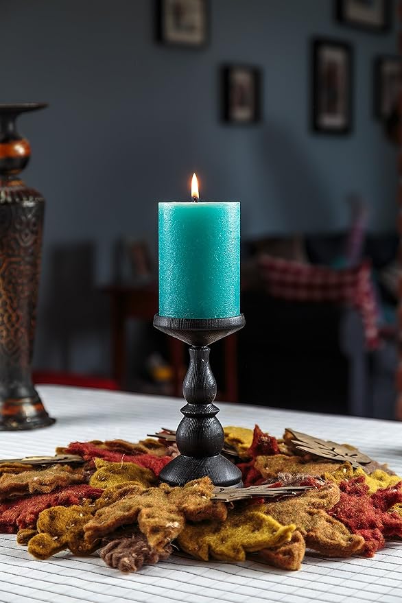 Melt Candle Pillar Candles - Unscented Candles for Home, Church, Weddings, & More - 3" x 4", Turquoise