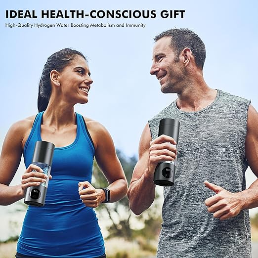 Hydrogen Water Bottle,Up to 6000 PPB Hydrogen Water Bottle Generator,Advanced SPE/PEM Technology,8oz Rechargeable Portable Generator with LED Display