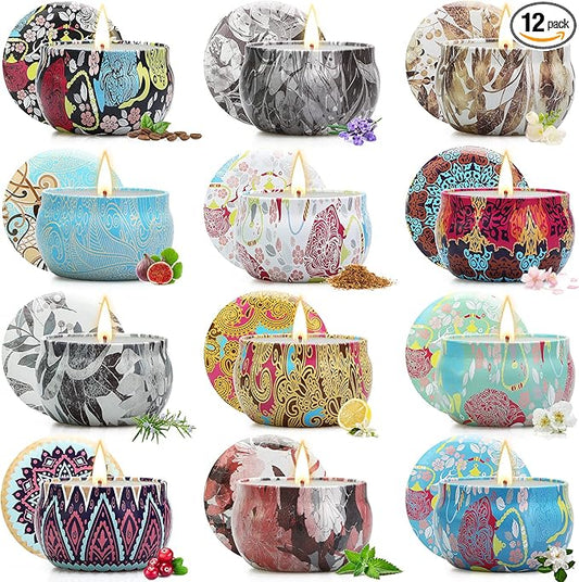 Candles, Candles Gifts for Women, 12 Pack Scented Candles, Soy Candles, Valentines Day Gifts for Women, Stress Relief & Body Relax, Ideal Gifts for Women Birthday, Mothers Day Gifts for Mom