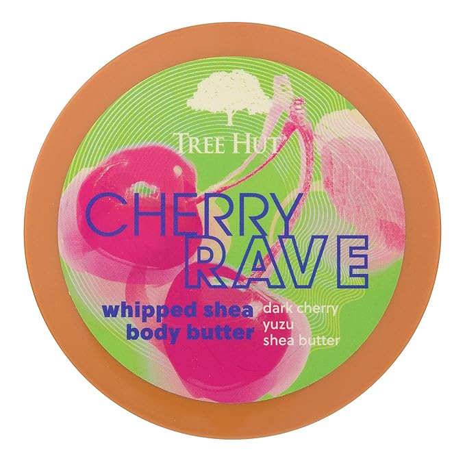 Tree Hut Cherry Rave Whipped Shea Body Butter, Long-lasting Hydration Leaves Skin Feeling Soft & Moisturized, Lightweight, Nourishing Essential Body Care, 8.4 fl oz.