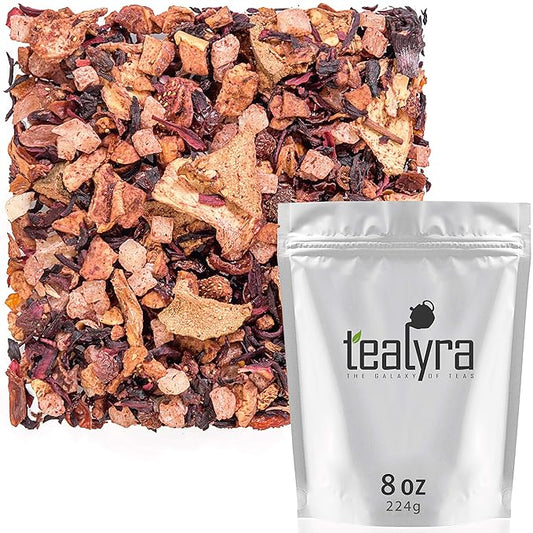 Tealyra - Aloha Hawaii - Pineapple - Hibiscus - Guava - Strawberry - Herbal Fruity Loose Leaf Tea - Hot or Iced - Caffeine Free - 224g (8-ounce)