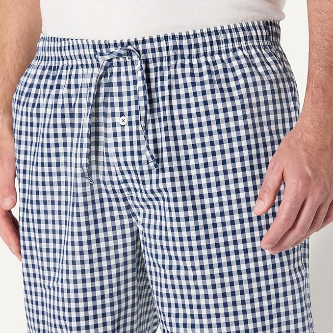 Amazon Essentials Mens Straight-Fit Woven Pajama Pant with Pockets
