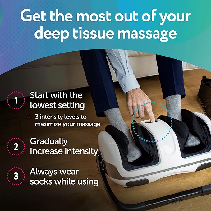 Cloud Massage Shiatsu Foot Massager with Heat - Feet Massager for Relaxation, Plantar Fasciitis Relief, Neuropathy, Circulation, and Heat Therapy - (White - No Remote)