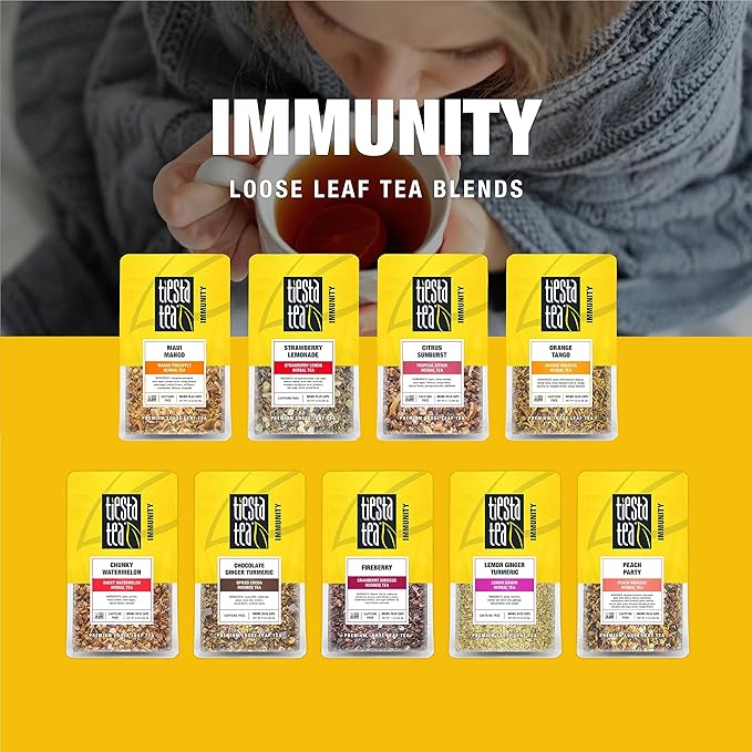 Tiesta Tea - Orange Tango, Loose Leaf, Orange Hibiscus Herbal Tea, Premium Non-Caffeinated Fruit Blend, Makes Hot or Iced & Up to 25 Cups, 2oz Resealable Pouch