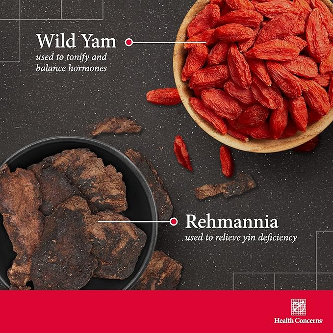 Health Concerns Nine Flavor Tea – Immune Support, Kidney Support & Lymphatic Health – Chinese Herbal Supplement for Oral Health, Night Sweats, Blurred Vision – 90 Capsules