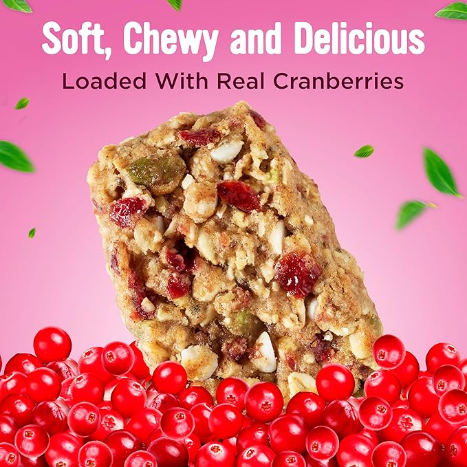 Cooper Street Oatmeal Cranberry Granola Bakes (12 pack) - Individually Wrapped Soft and Chewy Breakfast Granola Bars - Nut, Dairy & Soy Free - Great As Kids Snacks For School, Hiking Or Lunchbreak