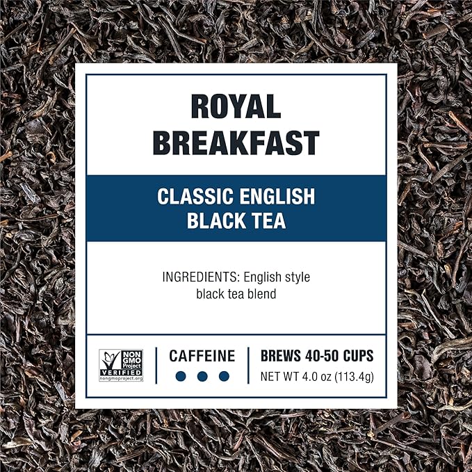 Tiesta Tea - Royal Breakfast, Loose Leaf, Classic English Black Tea, Premium High Caffeine Hot & Iced Blend, Brews Up to 50 Cups, 4oz Refillable Tin