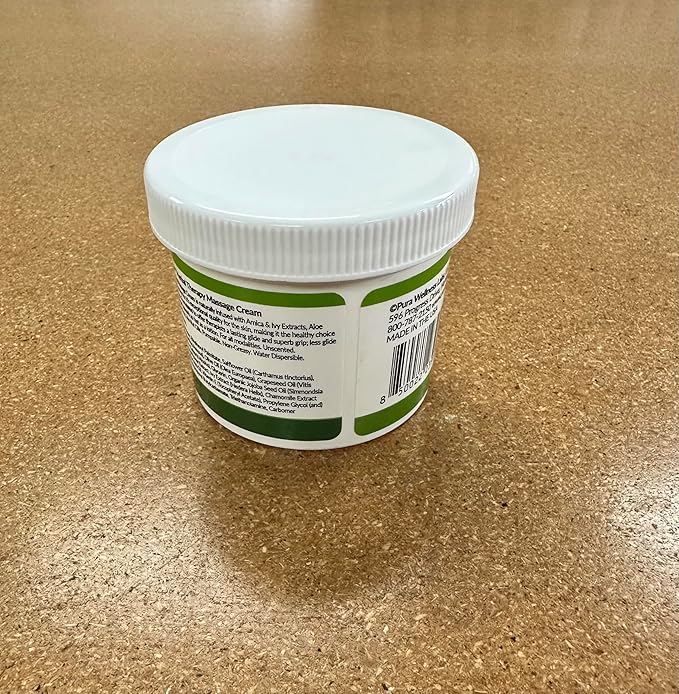 Wellness Professional Herbal Massage Cream, 4oz, Pura Massage Cream for Muscle Relief, Professional Deep Tissue Therapy, Wellness Herbal Massage