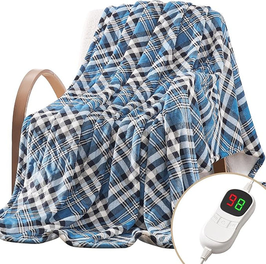 HomeMate Electric Blanket Heated Full Size - 72“x84“ Ultra Soft Cozy Flannel Heating Blanket with 10 Fast Heat Levels 8 Hours Auto Off Over-Heated Protection ETL Certification Keep Warm in Home Office