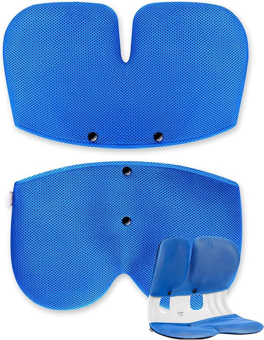curble Grand Cover, Detachable Cover for Adult Chair, Ergonomic Chair Back Support and Lumbar Support (Blue)