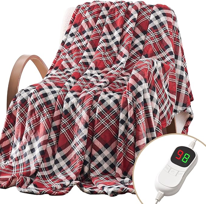 HomeMate Electric Blanket Heated Full Size - 72“x84“ Ultra Soft Cozy Flannel Heating Blanket with 10 Fast Heat Levels 8 Hours Auto Off Over-Heated Protection ETL Certification Keep Warm in Home Office