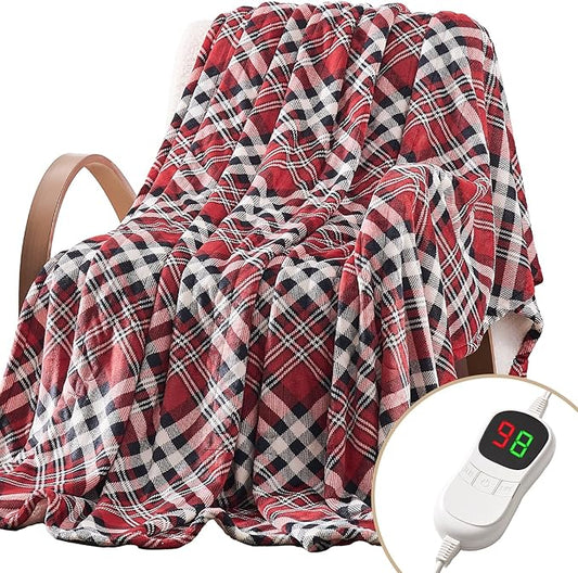 HomeMate Electric Blanket Heated Full Size - 72“x84“ Ultra Soft Cozy Flannel Heating Blanket with 10 Fast Heat Levels 8 Hours Auto Off Over-Heated Protection ETL Certification Keep Warm in Home Office