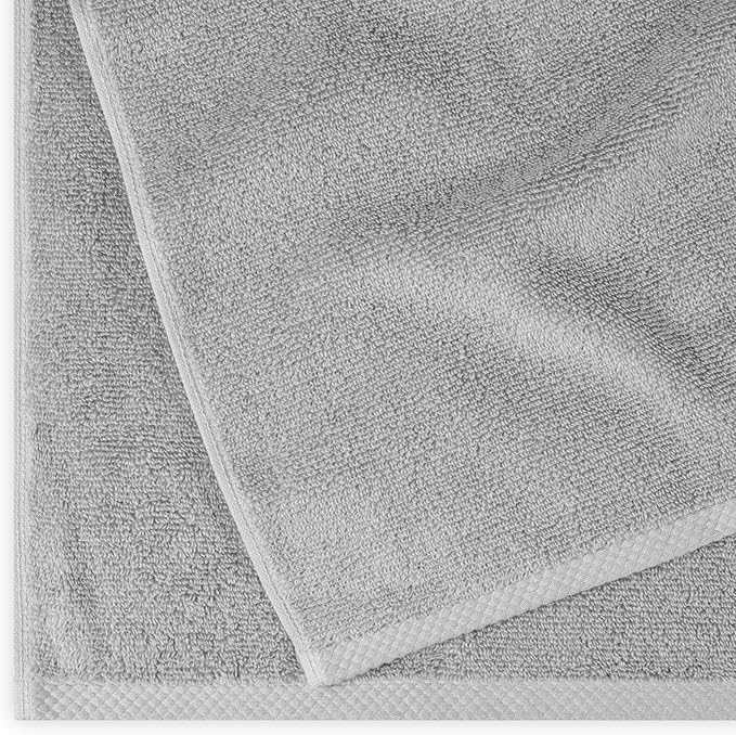 Amazon Basics 2 Piece Quick-Dry Oversize Bath Towel, 100% Cotton, Platinum, 54" x 30"