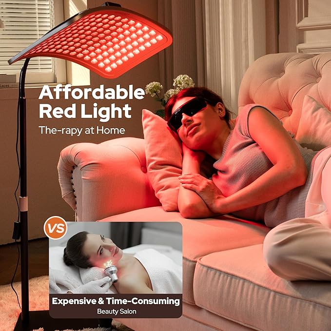 Red Light Therapy for Body and Face, Infrared Red Light Therapy Lamp with Stable Stand, 660nm and 850nm Infrared Pannel