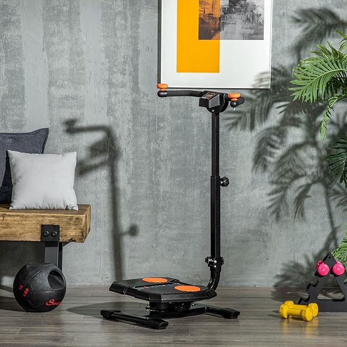 Soozier Foldable Ab Twister Board for Waist Trimming with Screen Showing Time, Calories, Ab Workout Equipment for Women and Men, Core Fitness Training Ab and Butt Workout Equipment