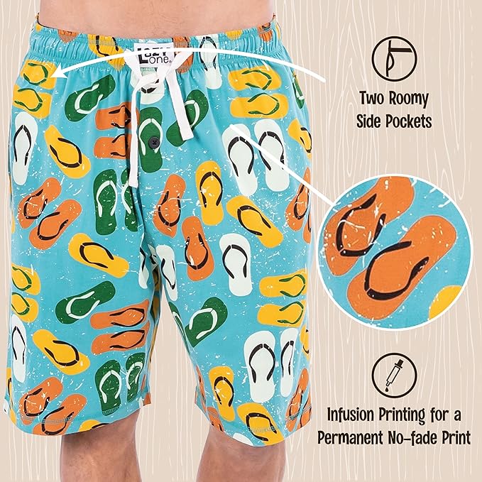 Lazy One Pajama Shorts for Men, Men's Pajama Bottoms, Sleepwear