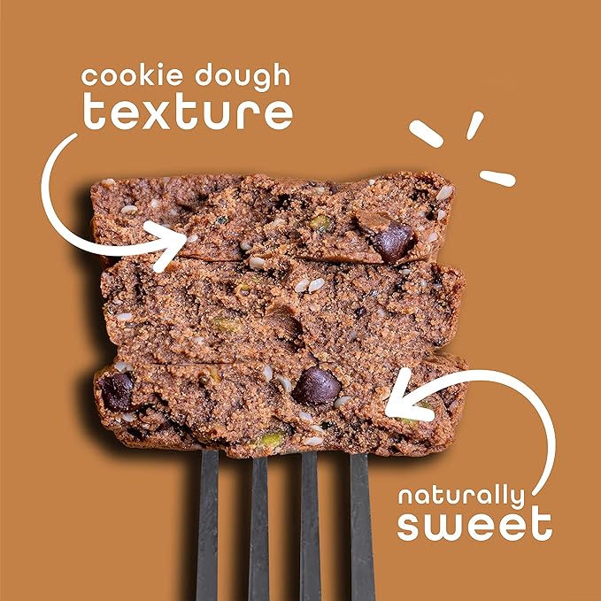 Feel Vegan Protein Bars | Cookie Dough | Keto | Gluten Free | Organic | Cordyceps | 15g Protein | Low Carb | Dairy Free | Grain Free | Nut Free | Soy Free | Non GMO - 10 Pack