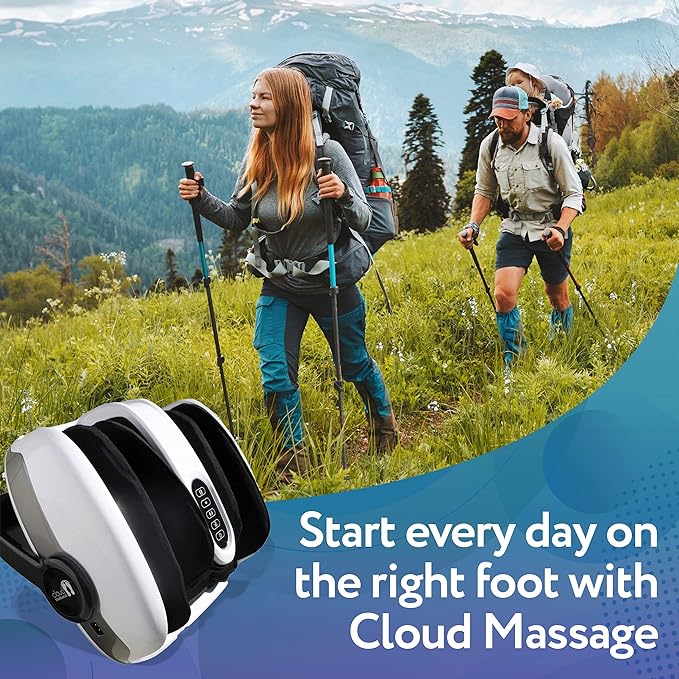 Cloud Massage Shiatsu Foot Massager with Heat - Feet Massager for Relaxation, Plantar Fasciitis Relief, Neuropathy, Circulation, and Heat Therapy - (White - No Remote)