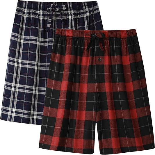 BAMBOO COOL Men's Pajama Bottoms Plaid Pajamas Pants for Men Soft Long Lounge Woven Pj Sleep Pant with Pockets