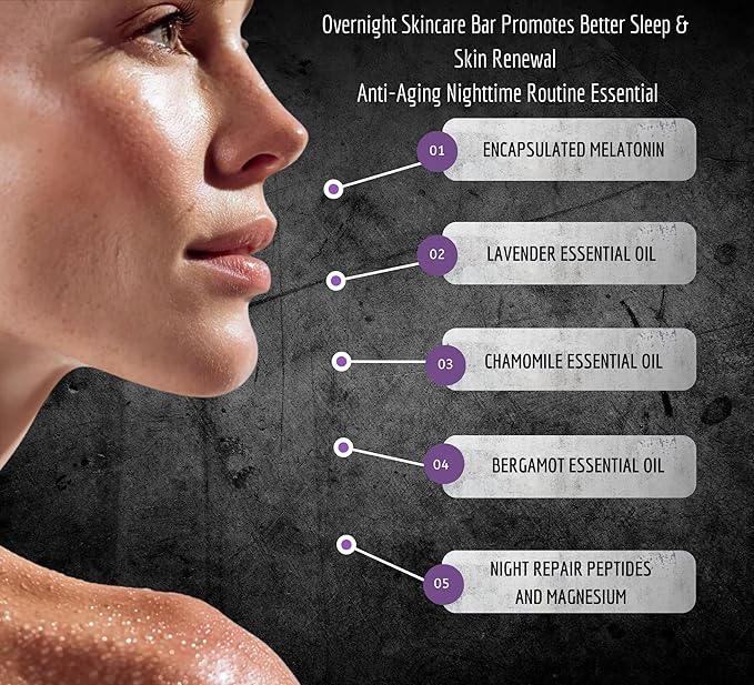 Luxurious Skincare Bar - The Only Sleep-Enhancing Premium Soap with Encapsulated Melatonin, Essential Oils & 40+ Ingredients - All-in-One Face & Body Evening Ritual - Large Block Format (10.6 oz)