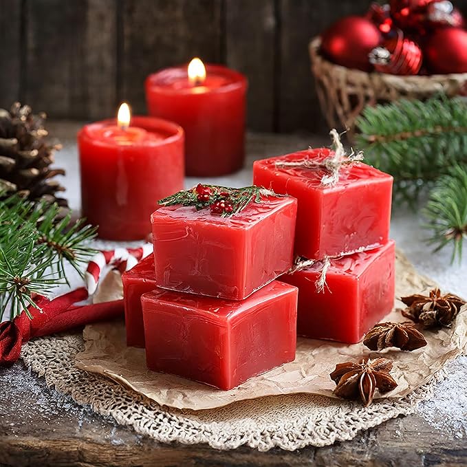 Vintage Christmas Strongly Scented Hand Poured Vegan Wax Melts, 12 Scented Wax Cubes, 6.4 Ounces in 2 x 6-Packs