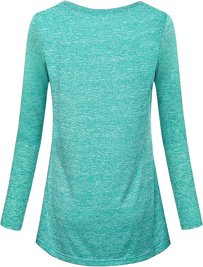 Kimmery Workout Tops for Women Long Sleeve Shirts for Women Quick Dry Line Decor Yoga Tops Sizes S-3XL