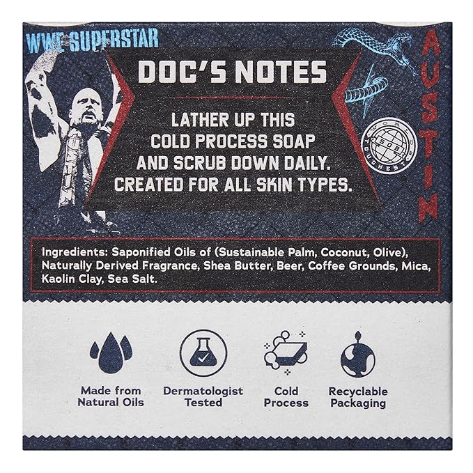 Dr. Squatch WWE Collection - Natural 4 Soap, 2 Deodorant Gift Set - Cold Process Soap with No Harsh Chemicals - Stone Cold Stunner & Mysterio Magic (6 Pack)