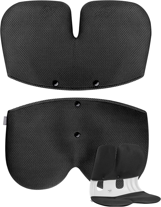 curble Grand Cover, Detachable Cover for Adult Chair, Ergonomic Chair Back Support and Lumbar Support (Black)