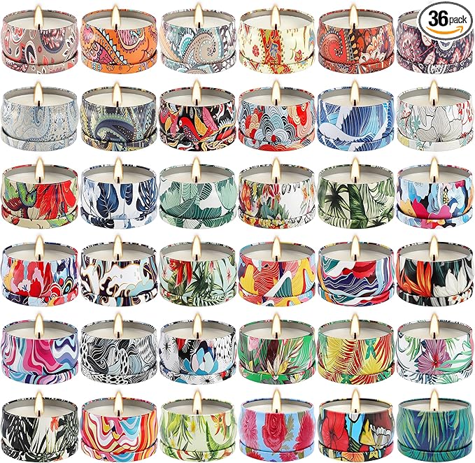 36 Pack Christmas Scented Candles Set for Home, Relaxing Stress Relief, Aromatherapy - Natural Soy Wax and Fragrance - Gifts for Women, Mom, Best Friend, Wife, Birthday
