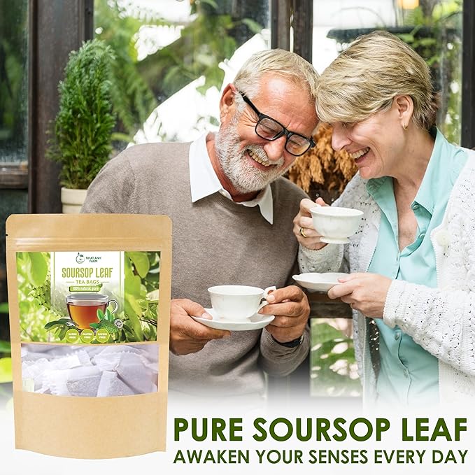 NHAT ANH FARM - Premium Soursop Leaves Tea Bags - Dried Soursop Graviola Leaves 40 Teabags, 2.5g/bag - Sugar/Caffeine/Gluten Free. Support Healthy Skin & Sleep