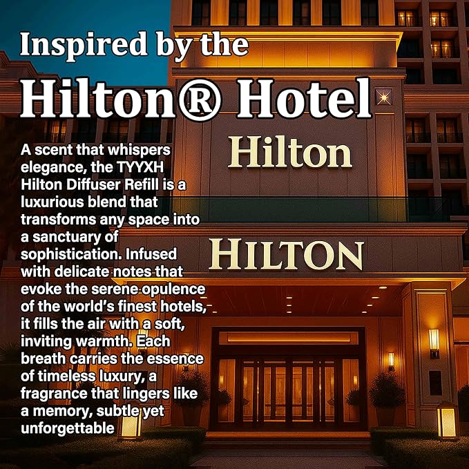 Hotel Collection Diffuser Oil, Hilton Inspired Essential Oils for Waterless, Cold Air, Ultrasonic & Reed Diffusers, HVAC, Long-Lasting 5-Star Hotel Fragrance for Home, Office, Spa - 3.38fl oz/100ml