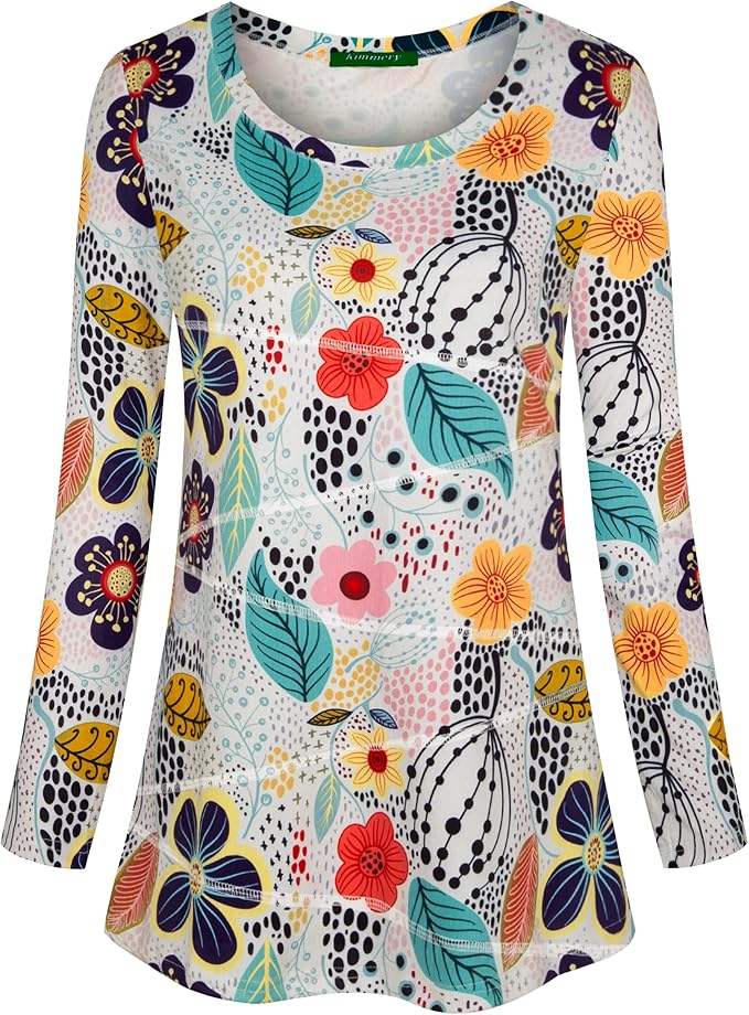 Kimmery Workout Tops for Women Long Sleeve Shirts for Women Quick Dry Line Decor Yoga Tops Sizes S-3XL