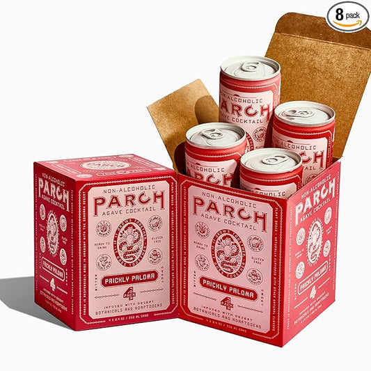 PARCH Prickly Paloma, Ready to Drink Non Alcoholic Agave Cocktail Infused with Desert Botanicals & Adaptogens, Plant Based, Gluten Free & Vegan, Inspired by the Sonoran Desert (8.4 oz x 8 pack)