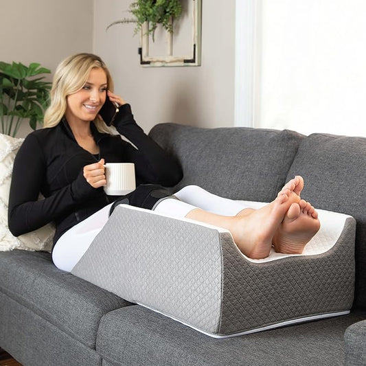 Kolbs Double Leg Elevation Pillow | Post Surgery Leg Pillow | Stylish Chic Jacquard Cover