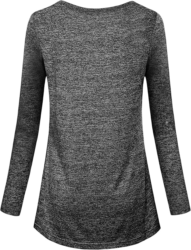 Kimmery Workout Tops for Women Long Sleeve Shirts for Women Quick Dry Line Decor Yoga Tops Sizes S-3XL