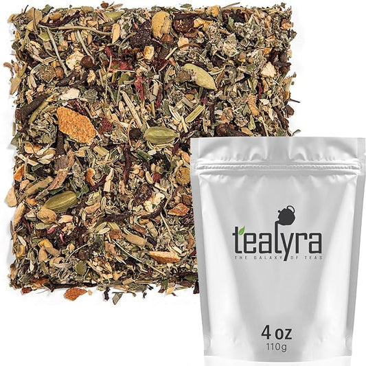 Tealyra - Calm Down - Nirvana - Chamomile Ginger Hibiscus - Wellness and Relaxing Herbal Loose Leaf Tea - Detox Tea - Caffeine-Free - All Natural - 110g (4-ounce)