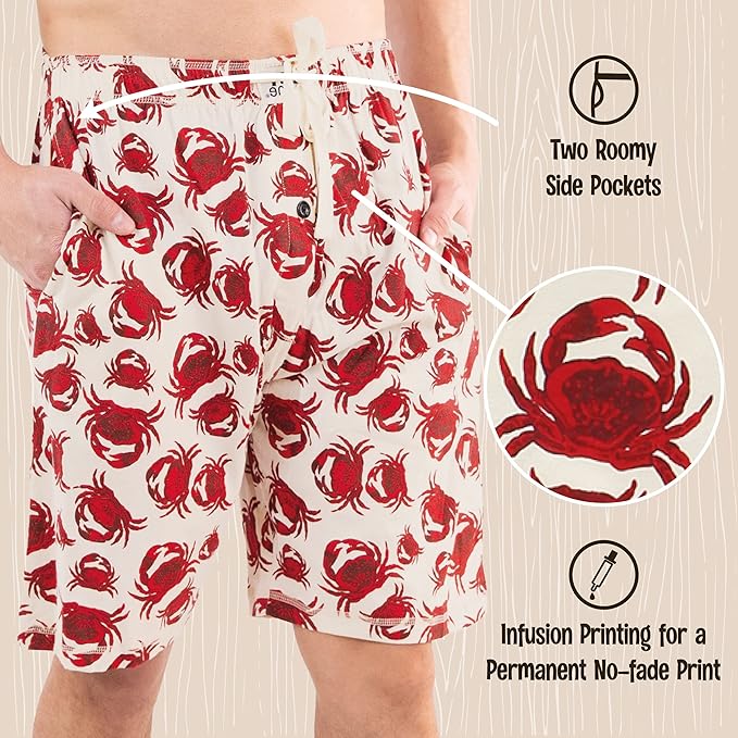 Lazy One Pajama Shorts for Men, Men's Pajama Bottoms, Sleepwear