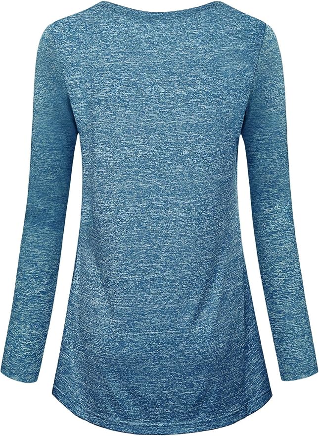 Kimmery Workout Tops for Women Long Sleeve Shirts for Women Quick Dry Line Decor Yoga Tops Sizes S-3XL