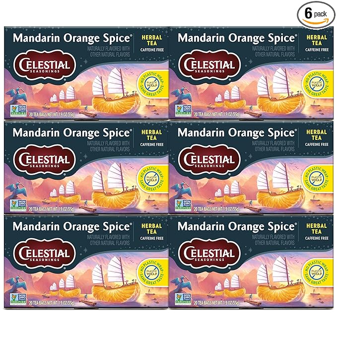 Celestial Seasonings Herbal Tea, Mandarin Orange Spice, 20 Count (Pack of 6)