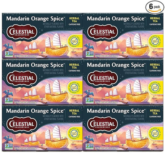 Celestial Seasonings Herbal Tea, Mandarin Orange Spice, 20 Count (Pack of 6)