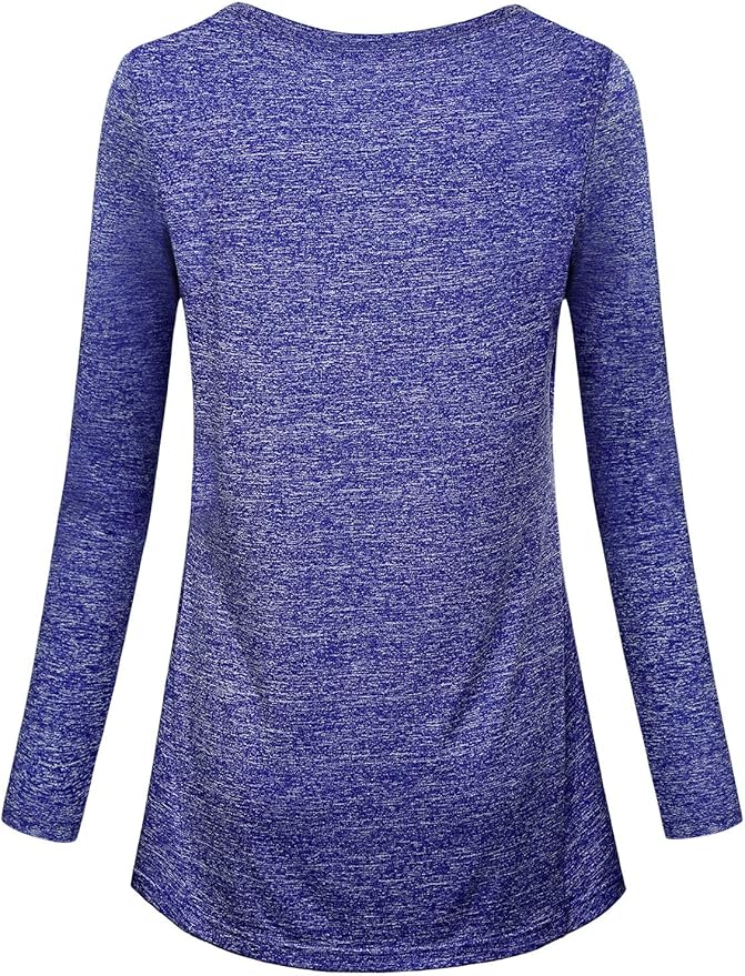 Kimmery Workout Tops for Women Long Sleeve Shirts for Women Quick Dry Line Decor Yoga Tops Sizes S-3XL