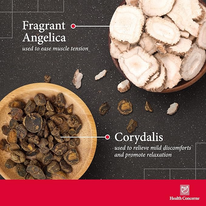 Health Concerns Channel Flow – Muscle Relaxation & Pain Support Supplement for Men & Women – Corydalis Root Extract – Chinese Herbal Formula for Headaches, Joint & Menstrual Discomfort – 60 Capsules