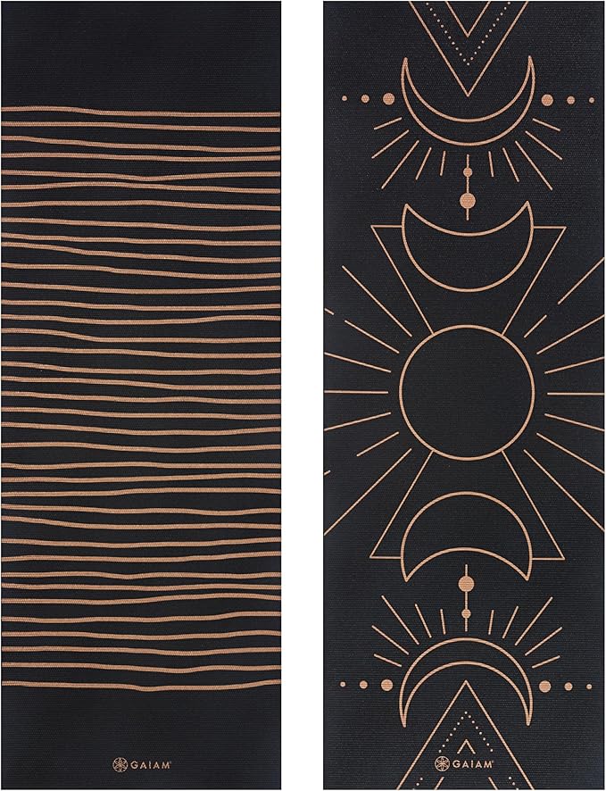 Gaiam Yoga Mat - Premium 6mm Print Reversible Extra Thick Non Slip Exercise & Fitness Mat for All Types of Yoga, Pilates & Floor Workouts (68" x 24" x 6mm Thick)