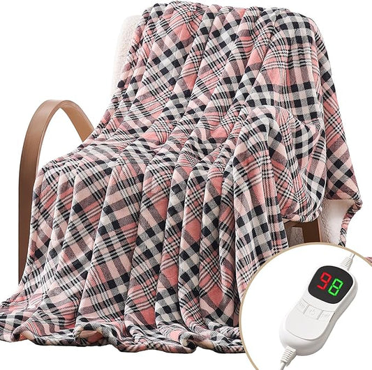 HomeMate Electric Blanket Heated Full Size - 72“x84“ Ultra Soft Cozy Flannel Heating Blanket with 10 Fast Heat Levels 8 Hours Auto Off Over-Heated Protection ETL Certification Keep Warm in Home Office