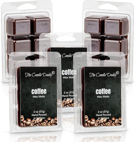 The Candle Daddy Coffee- Maximum Scent Wax Cubes/Melts- 5 Packs -10 Ounces Total- 30 Cubes