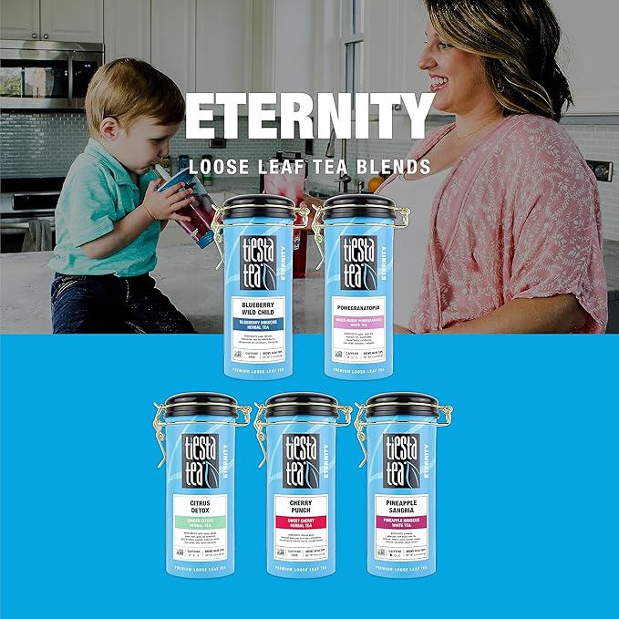 Tiesta Tea - Cherry Punch, Loose Leaf, Sweet Cherry Herbal Drink, Premium Blend, Non-Caffeinated Fruit Tea, Makes Hot or Iced & Up to 50 Cups, 4oz Refillable Tin