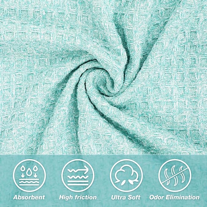 2 Pack Hot Yoga Towel, Yoga Mat Towels Non Slip for Hot Yoga with Strap, Microfiber Yoga Accessories, Soft Absorbent Quick Dry, Pilates Exercise Fitness 28" X 72" Blue Green