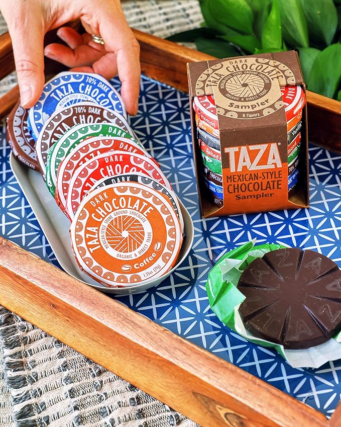 Taza Chocolate Organic Mexicano Disc Stone Ground, Variety Pack, 1.35 Ounce (8 Count), Vegan