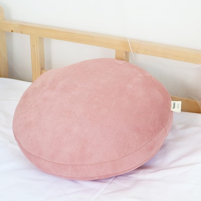 Taro Pink Round Throw Pillow 16x16 Down-like Polyester Filling Super Soft Cushion Ultra Fluffy Feather-like Touching Decor Round Floor Pillow for Couch Bed Sofa, 1 Piece