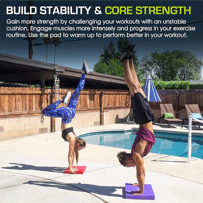 ProsourceFit Exercise Balance Pad – Non-Slip Cushioned Foam Mat & Knee Pad for Fitness and Stability Training, Yoga, Physical Therapy 15.5”x12.75”